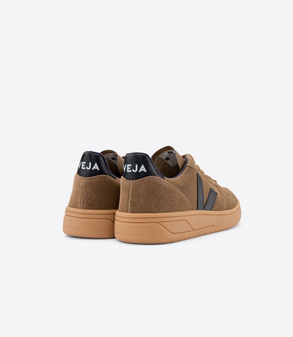 Tenis Veja Hombre - V-10 Suede - Marrom/Negros - 805OZVBTM